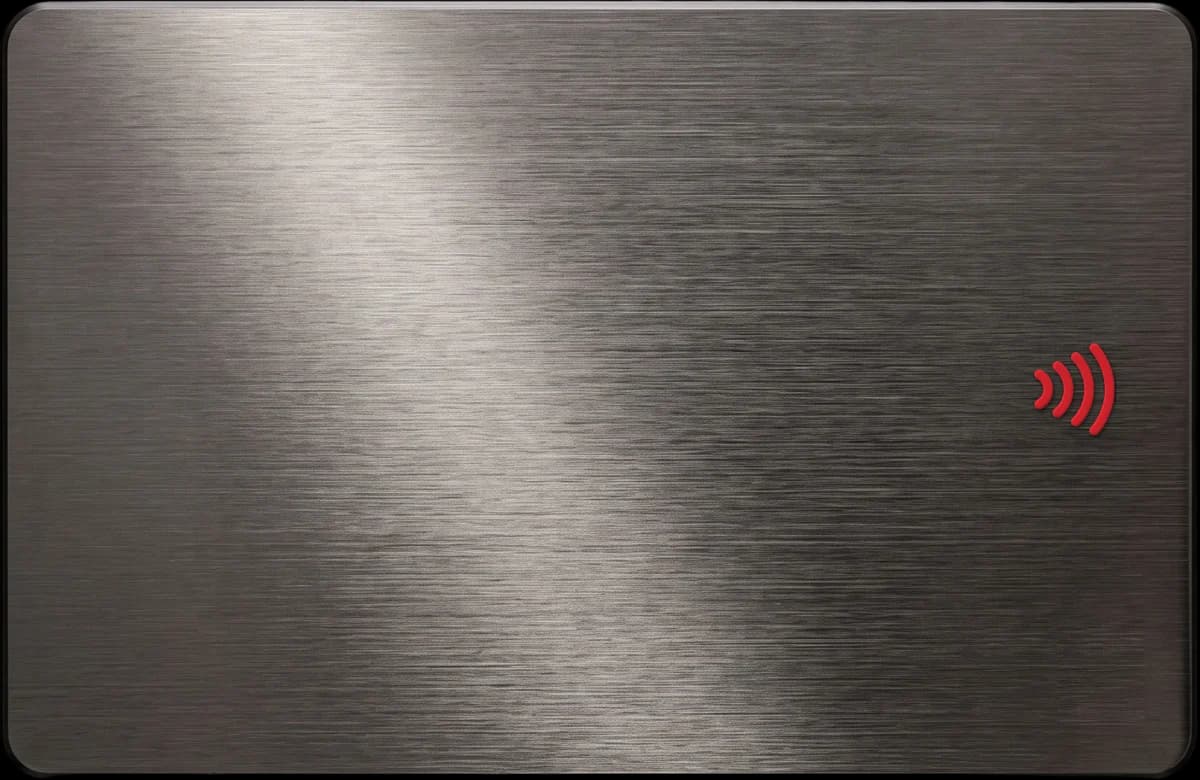 A Linkist NFC card in Metal